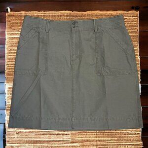 LOFT‎ Olive Green Khaki Cotton Casual Cargo Skirt NWT Size 16